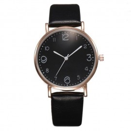 Reloj de pulsera de cuarzo con banda de cuero de lujo de estilo superior para Mujer Reloj de pulsera dorado para Mujer Reloj neg