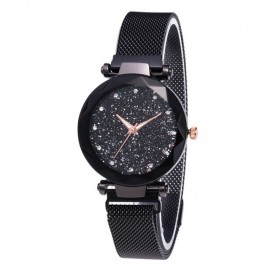 Reloj de pulsera de cuarzo con diamantes de imitación magnéticos de cielo estrellado para mujer de lujo de moda de 2019