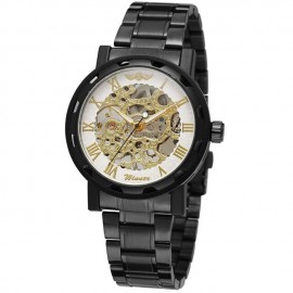 Reloj mecánico con correa de acero para hombres de diseño de lujo con diseño de T-WINNER