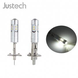 Justech 2 uds H1 H3 50w de alta potencia LED xenón blanco antiniebla bombilla de día 6000K para 12V coche 10 SMD lámpara de func