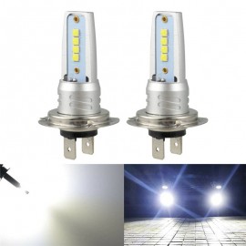 2X H7 3030 Kit de bombillas LED de haz Alto y Bajo 6000K luz antiniebla blanca 55W 6000LM