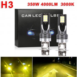 2 uds cc 12 V-24 V H3 luz antiniebla LED de coche Kit de bombilla de conversión 4000LM 3000K amarillo HID luz de conducción
