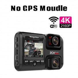 4K 2160P WIFI GPS Dual de la lente del coche DVR Novatek 96663 Chip Sony IMX323 Sensor de visión nocturna Cámara Dual Dash Cam R