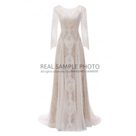 Precio de fábrica 100% muestra real foto encaje bohemio vestido de novia