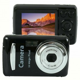 2,4 pulgadas de viaje fácil de aplicar Mini cámara Digital de alta definición de mano alimentada por batería 16 megapíxeles negr