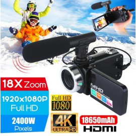 Profesional 4K HD Cámara videocámara IR visión nocturna videocámara 24MP 3 pulgadas pantalla 18X Zoom cámara Digital