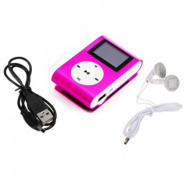 Envío Gratis Clip de Metal reproductor de MP3 Digital pantalla LCD para 2/4/8/16GB TF Tarjeta rosa púrpura moda reproductor de m