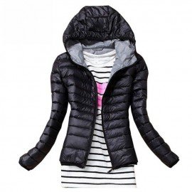 NIBESSER 2019 Otoño Invierno chaqueta básica para mujer abrigo ajustado con capucha de Color sólido de marca de algodón abrigos 