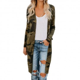 JAYCOSIN 2019 camuflaje del ejército abrigo largo de talla grande sudaderas con capucha de manga larga para mujer abrigo de tela