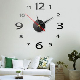 Grande 400 mm 3D * acrílico Reloj de pared grande sin marco espejo número pegatina arte moderno calcomanía decoración/1UK